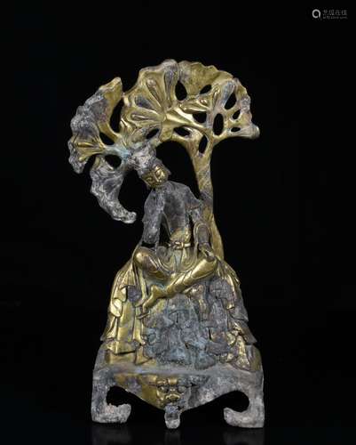 A GILT BRONZE FIGURE