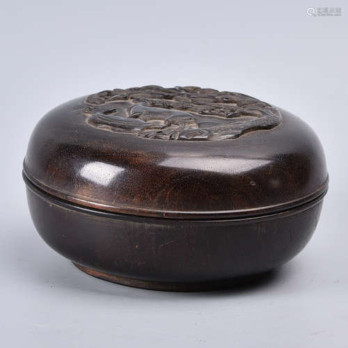 A CARVED ROSEWOOD BOX