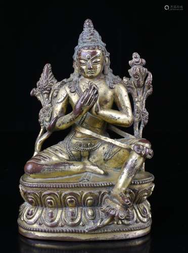 CHINESE GILT BRONZE BUDDHA SCULPTURE