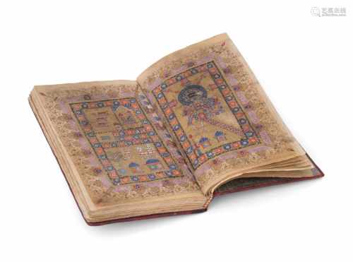 Al-Jazuli, Dala'il al KhayratOsmanisch, 19.Jh. Arabische Handschrift auf Papier. Schwarze und