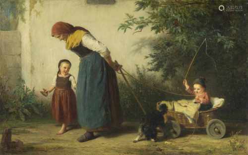 Niedmann, August Heinrich(Braunschweig 1826–1910 Ried b. Kochel)Grossmutter mit Enkeln auf dem