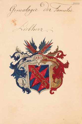 FreundschaftsalbumFreundschaftsalbum für Joseph Liebherr, 1836/41. Qu'klein 8°. Mit 1 Aquarell, 5