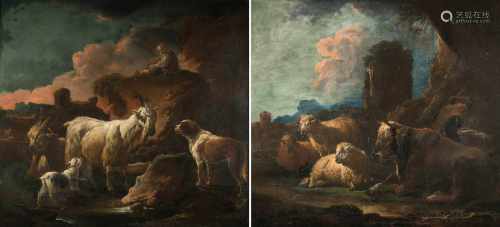 Roos, Philipp Peter(Frankfurt a. M. 1655– 1706 Tivoli b. Rom) Gegenstücke: Rastender Hirte mit