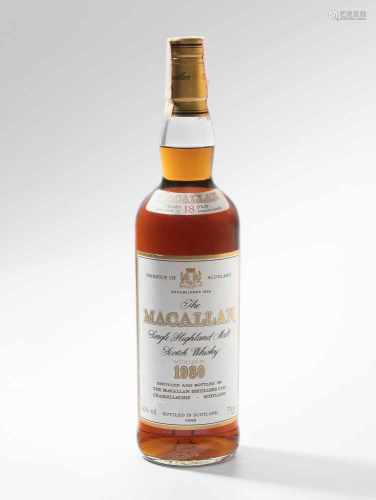 The MacallanSingle Highland Scotch Whisky 18 year old. Distilled 1980 bottled 1998. 1 Flasche.