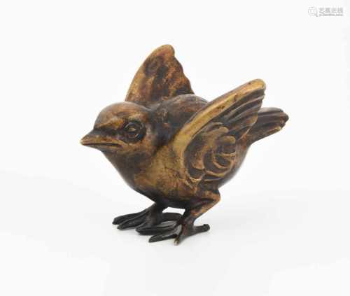 Max Le Verrier(Frankreich 1891–1973) Kleiner Vogel. Bronze, braun patiniert. Bezeichnet: M LE