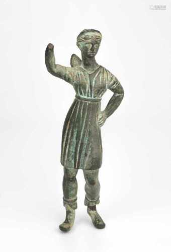 Bronzestatuette der Artemis oder DianaRömisch, 2./3. Jh. n. C. Bronzevollguss. Statuette der
