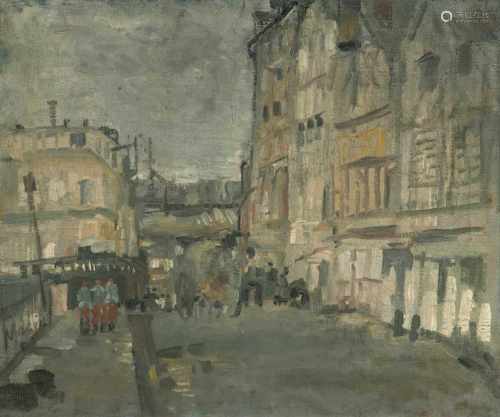 Marin, John(Rutherford 1870–1953 Maddison)Pariser Strassenansicht. Um 1907. Öl auf Leinwand. Unten