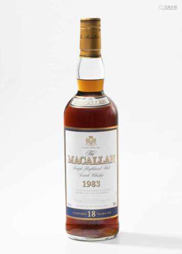 The Macallan1983. Single Highland Malt Scotch Whisky. Sherry Oak Cask 18 year old. 1 Flasche.