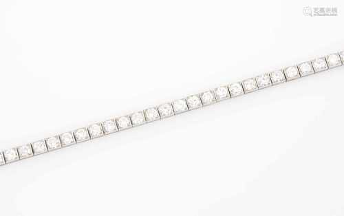 Brillant-Bracelet950 Platin. Klassisches Rivière-Modell mit 41 Brillanten ca. 6.50 ct G/H-vs/si. L