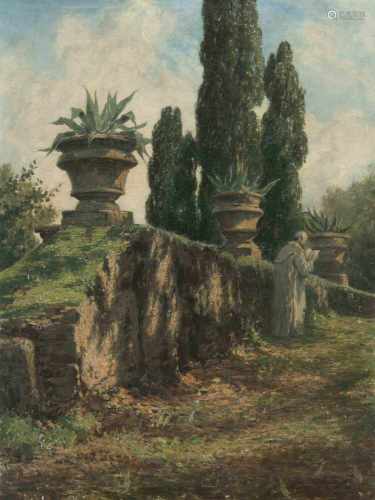 Begas-Parmentier, Luise von(Wien 1843–1920 Berlin) Zypressen der Villa Torlonia, Frascati. Öl auf
