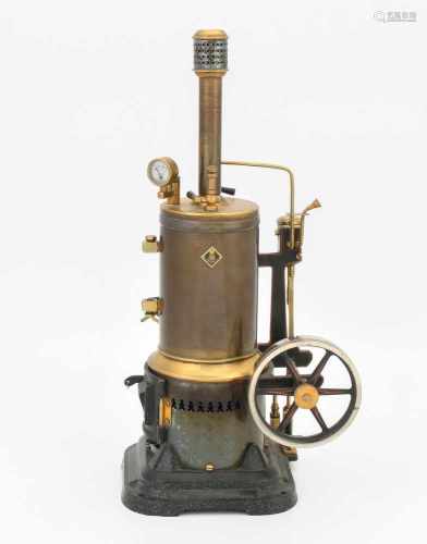 Märklin-DampfmaschineDeutschland, um 1910/20. Mit Firmensignet. Stehende Dampfmaschine mit