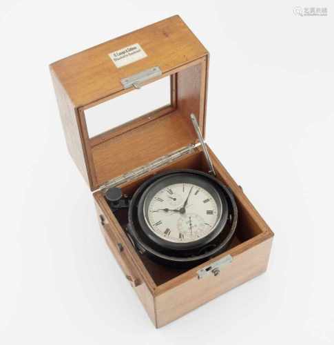 Schiffschronometer, A.Lange & SöhneDresden, 19.Jh. Holzgehäuse mit seitlichen Traggriffen und