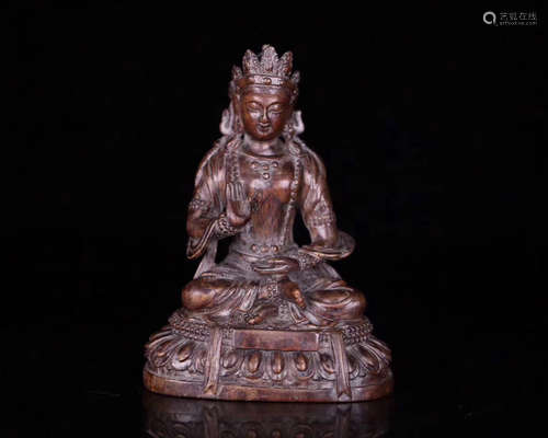 A CHENXIANG WOOD CARVED BUDDHA STATUE