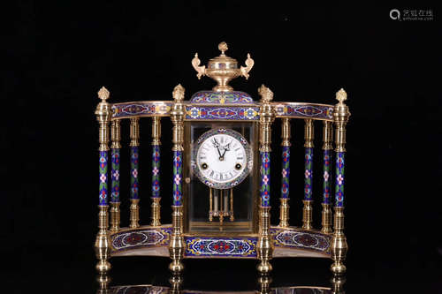 A OLD CLOISONNE BRACKET CLOCK