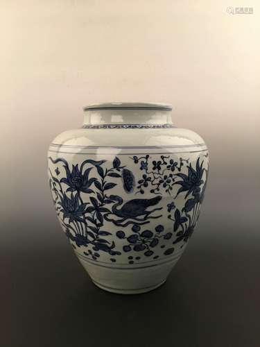 Chinese Blue & White Porcelain Jar