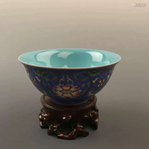 Fine Chinese Famille Rose Flower Bowl with Kangxi Mark