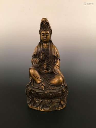 Chinese Gilt Bronze Buddha With Qian Long Mark