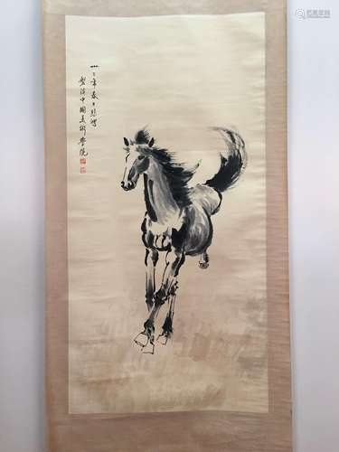 Chinese Hanging Scroll of A Horse