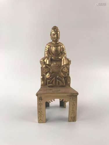 Chinese Gilt Brozen Matsu Stutue