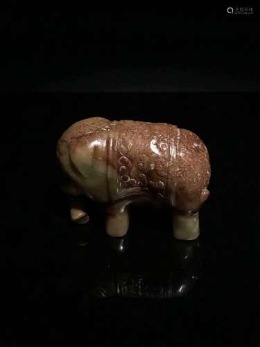 Chinese Han Dynasty Yellow Jade Elephant