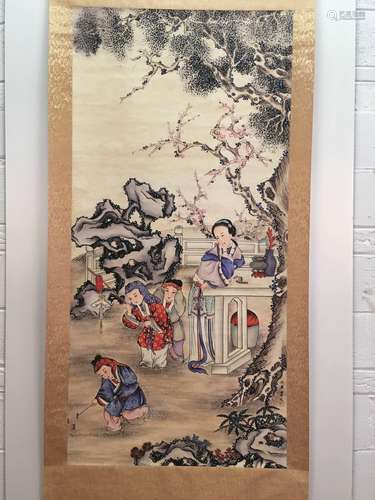 Chinese Hanging Scroll of Figures