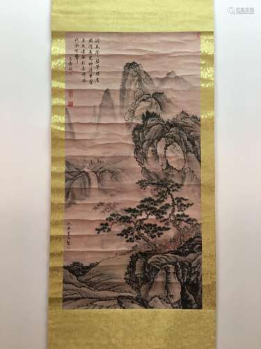 Chinese Hanging Scroll Of Landscapes