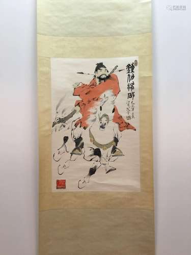 Chinese Hanging Scroll Of Figures