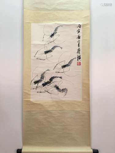 Chinese Hanging Scroll Of Shimp