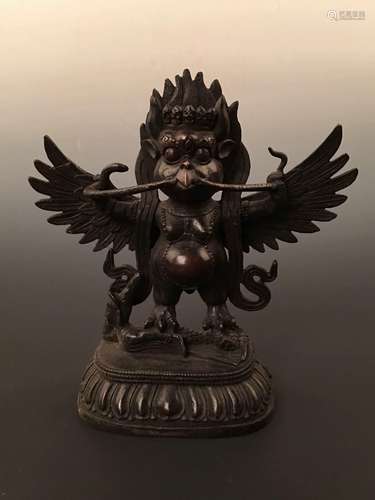 Thai Bronze Eagle Head Buddha Statue