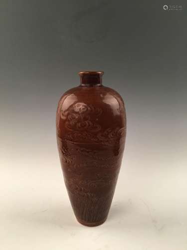 Chinese Brown Glazed  Meiping Vase