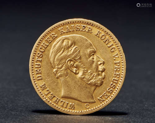 1872年 原光德国普鲁士国王20马克金币