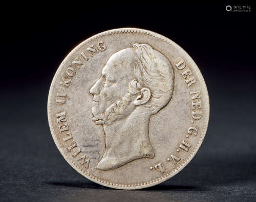 1848年 荷兰王国2.5盾大银币