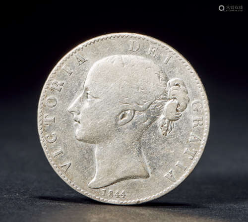 1844年 英国维多利亚1克郎大银币