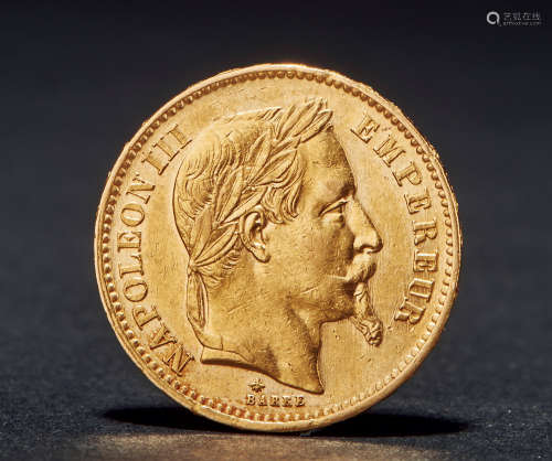 1866年 原光法国拿破仑三世20法郎金币