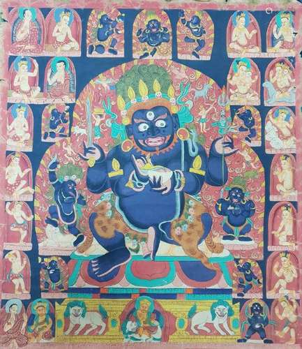 A THANGKA OF YAMANTAKA ,QING DYNASTY