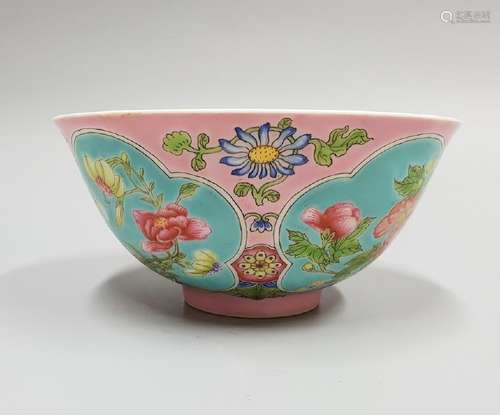 AN ENAMELLED FLOWER BOWL ,QING DYNASTY