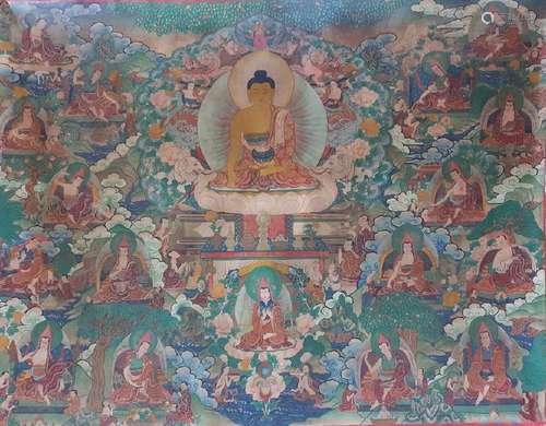 A THANGKA OF SAKYAMUNI ,QING DYNASTY