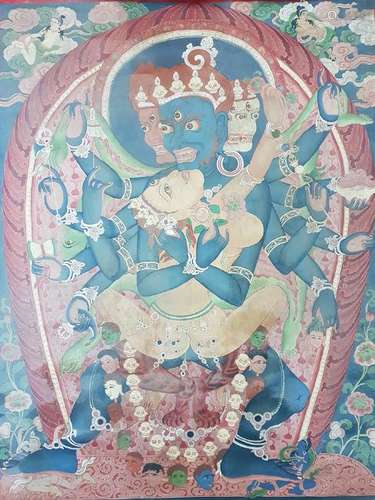 A THANGKA OF CHAKRASAMVARA ,QING DYNASTY