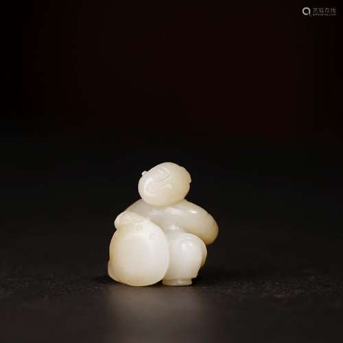 A CARVED WHITE JADE BOY ,SONG DYNASTY