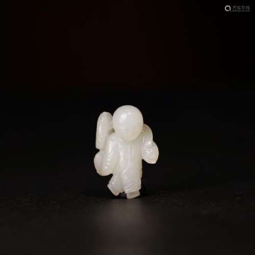 A CARVED WHITE JADE BOY ,SONG DYNASTY
