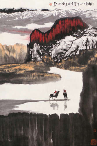 白庚延（1940～2007） 祁连山下 立轴 水墨纸本