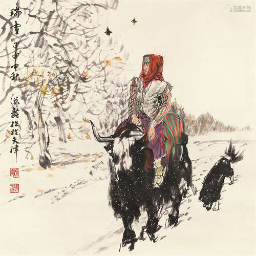 杜滋龄（b.1941） 瑞雪 立轴 设色纸本