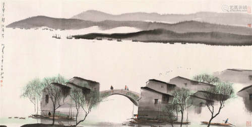 杨明义（b.1943） 春风又绿江南岸 托片 设色纸本
