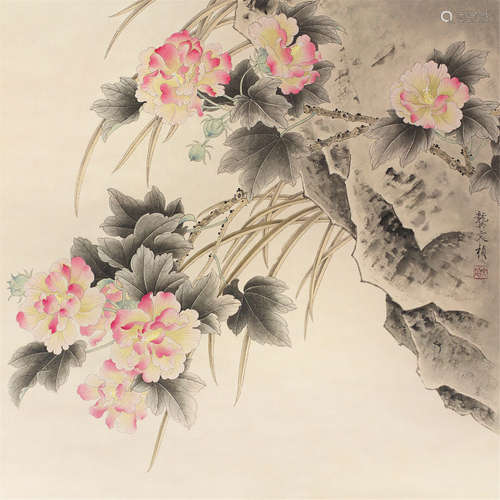 龚文桢（b.1945） 花卉 立轴 设色纸本