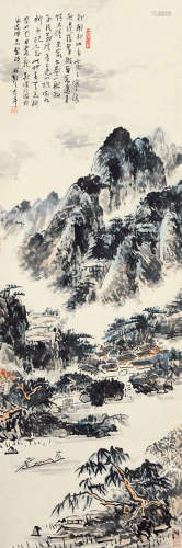 林散之（1898～1989） 溪山访友图 设色纸本 立轴