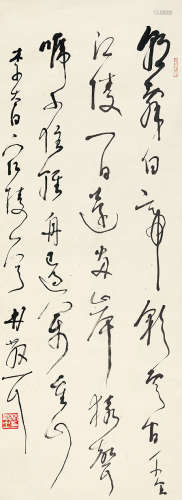 林散之（1898～1989） 草书李太白《下江陵》 水墨纸本 立轴