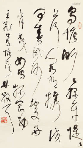 林散之（1898～1989） 草书王安石《乌塘》 水墨纸本 立轴