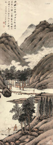 张崟（1761～1829） 秋山访友图 设色纸本 立轴