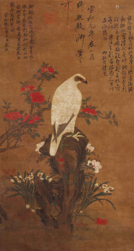 蔡攸（1077～1126） 白鹰图 设色绢本 立轴