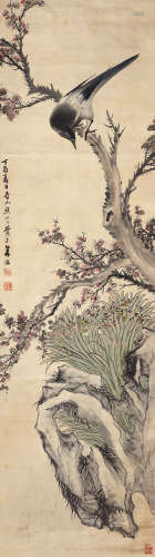 朱梦庐（1826～1900） 花鸟 设色纸本 立轴